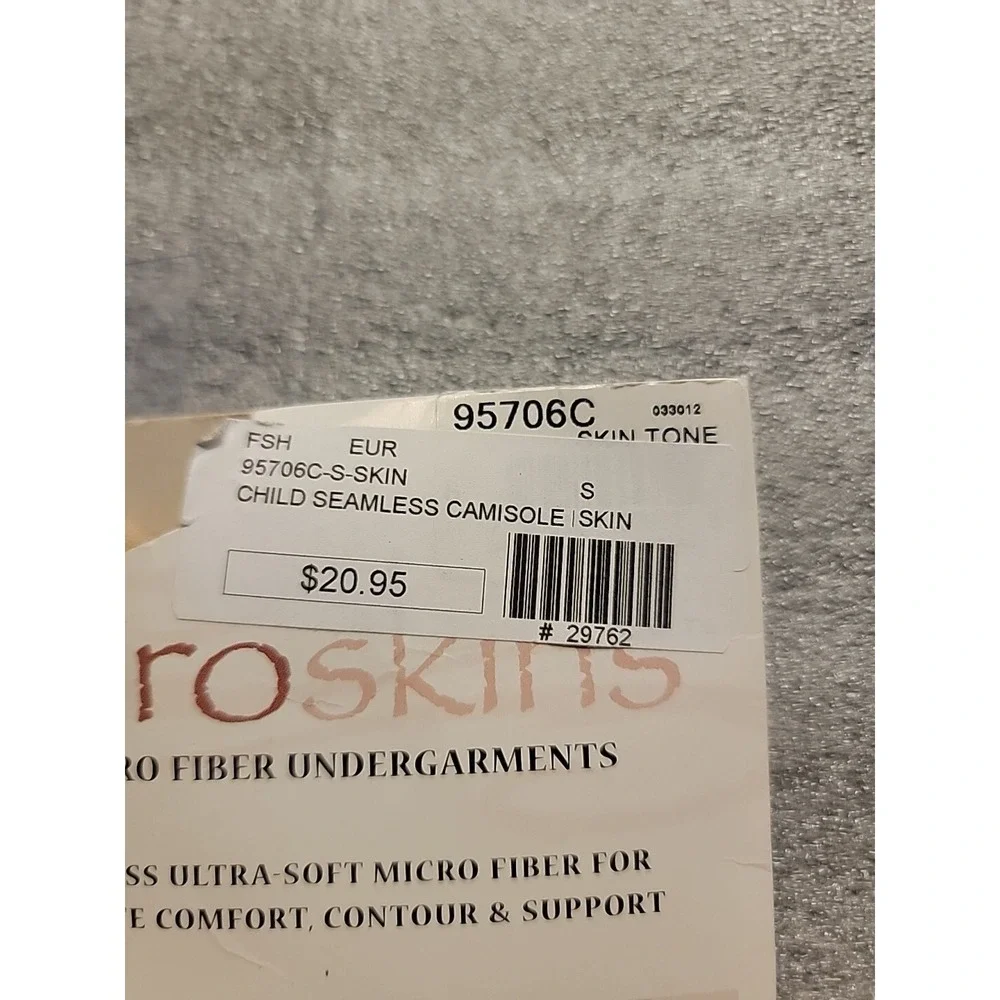 Euroskins Micro Fiber Undergarment Child Seamless Camisole Skin‎ Tone Size Small